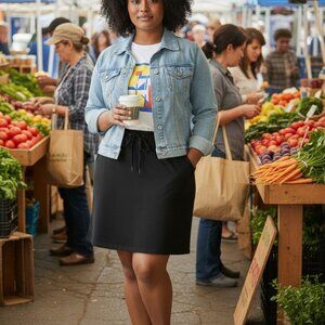 🔥 NWT Sunday Dress Barn Black Knit Skort | 3X | Comfy & Chic